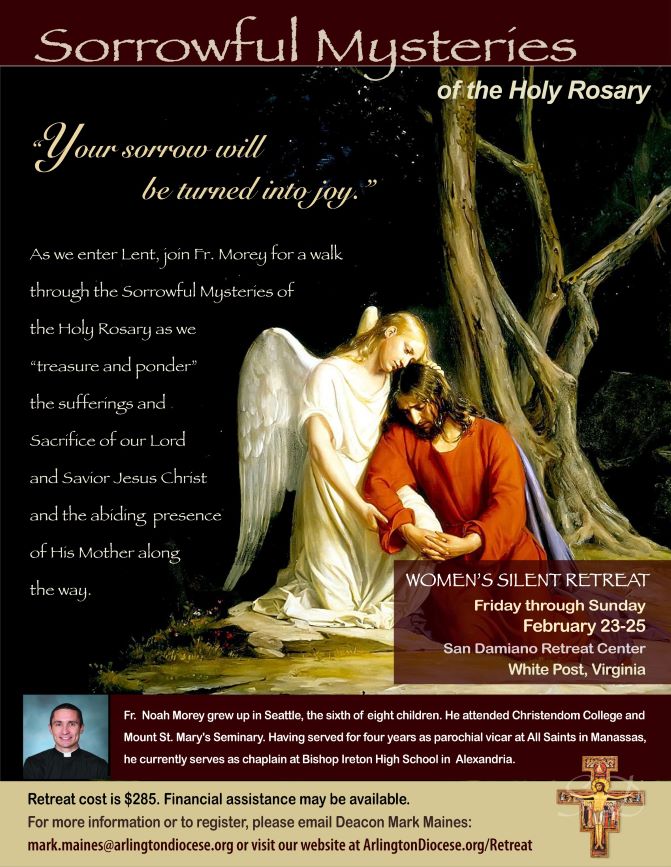 Sorrowful Mysteries of the Holy Rosary 2024 retreat flyer jpg